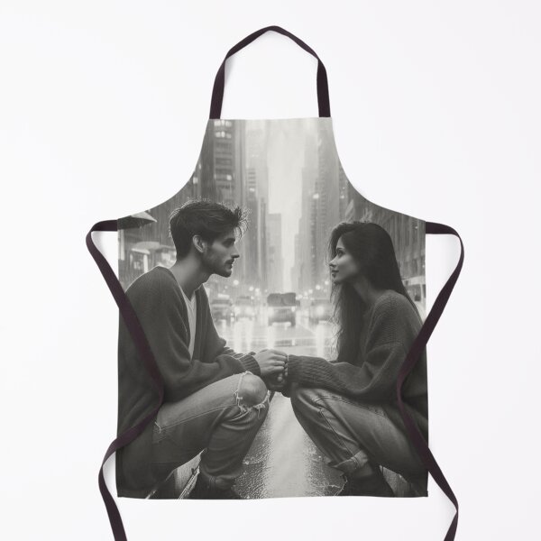 Item preview, Rainy City Romance - Couple Gazing in Stormy Urban Landscape" designed and sold by choder61.