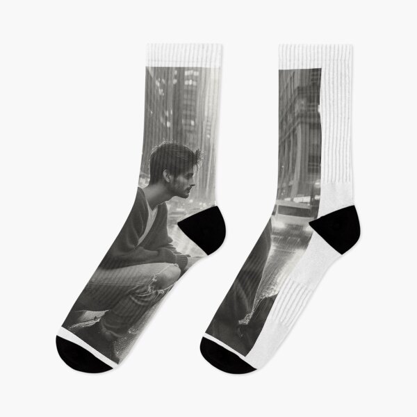 Item preview, Rainy City Romance - Couple Gazing in Stormy Urban Landscape" designed and sold by choder61.