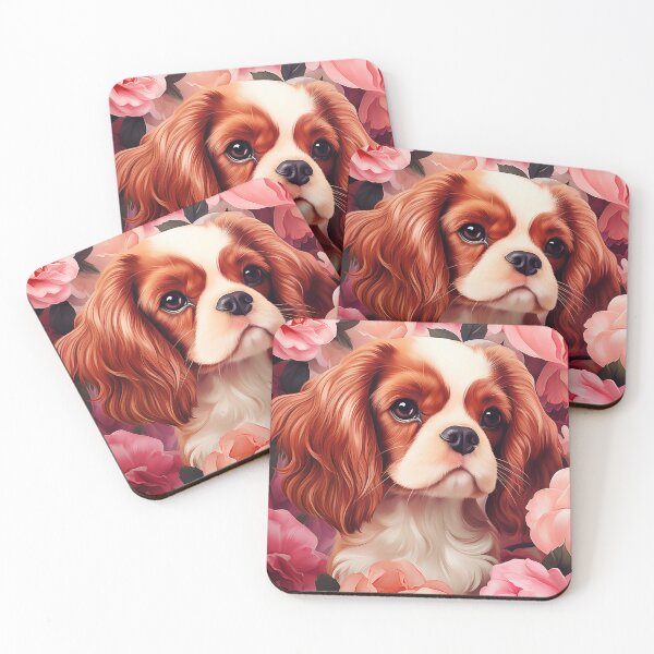 Item preview, Cavalier King Charles Spaniel in Roses designed and sold by PetsArt.