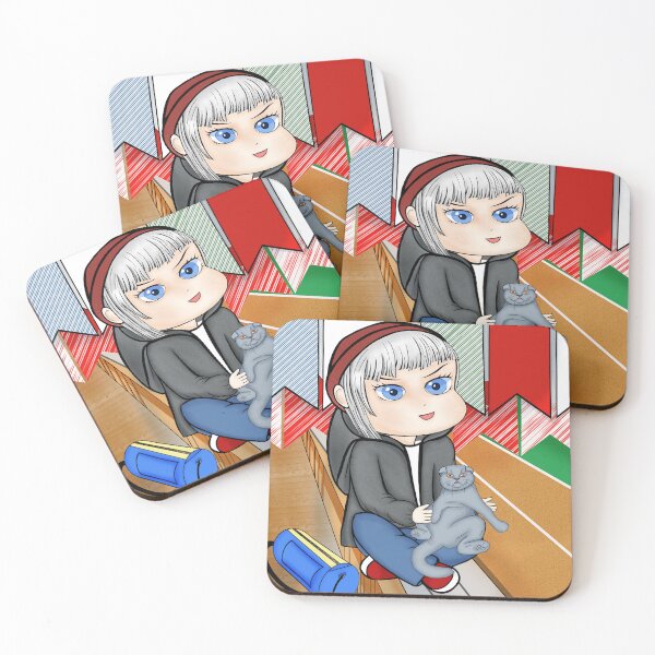 Item preview, Cute Chibi Boy with a Cat at the Stadium designed and sold by KateQR.
