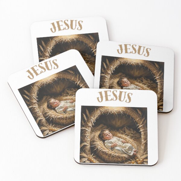 Item preview, Baby Jesus lying in a straw-lined basket designed and sold by Andykinoz.