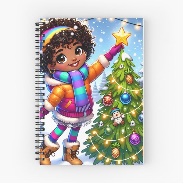 Item preview, Caribbean girl decorating a christmas tree designed and sold by NolineXpression.