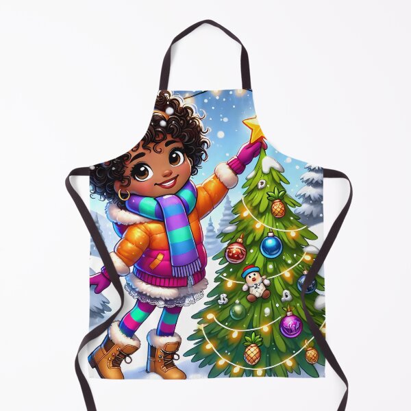 Item preview, Caribbean girl decorating a christmas tree designed and sold by NolineXpression.
