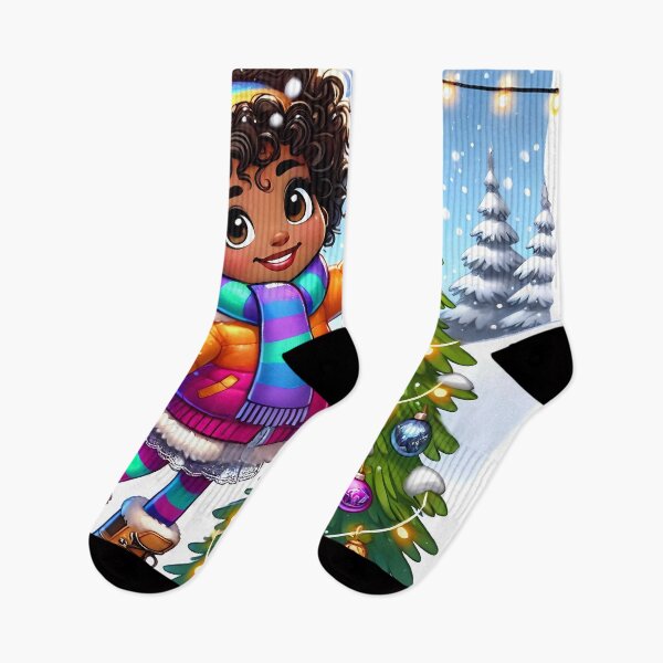 Item preview, Caribbean girl decorating a christmas tree designed and sold by NolineXpression.