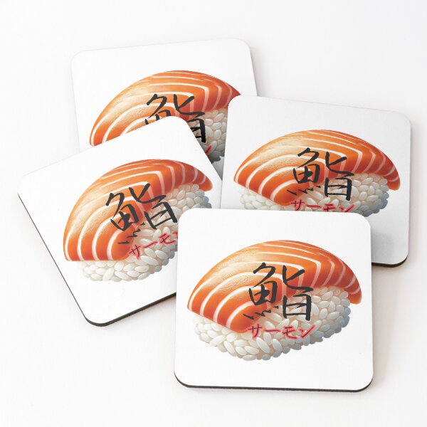 Item preview, Calligraphy Salmon Nigiri Sushi Art designed and sold by SakuraJapanArt.