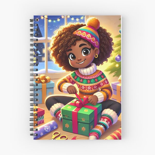 Item preview, Joven caribeña envolviendo regalos designed and sold by NolineXpression.