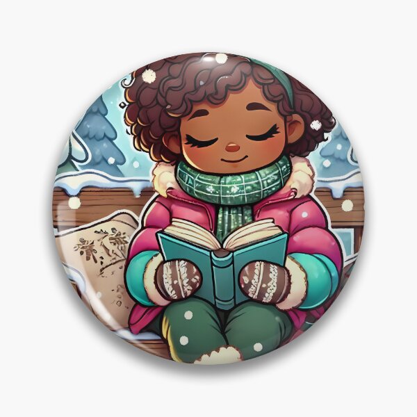 Item preview, Caribbean girl reading in a winter wonderland designed and sold by NolineXpression.