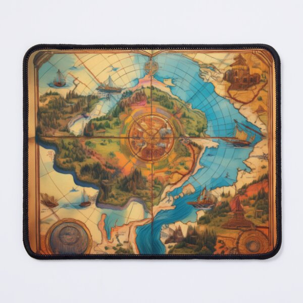 Item preview, Vintage Fantasy World Map Illustration designed and sold by RaiyaTees.