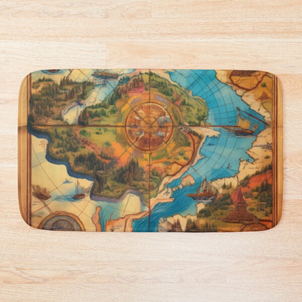 Item preview, Vintage Fantasy World Map Illustration designed and sold by RaiyaTees.