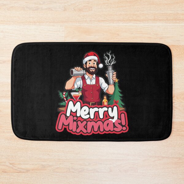 Item preview, Merry mixmas Festive Bartender Christmas Holiday Design designed and sold by SleekVisuals.