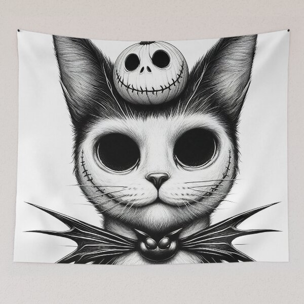 Aperçu de l'œuvre Chat Skellington créée et vendue par Anarmoth.