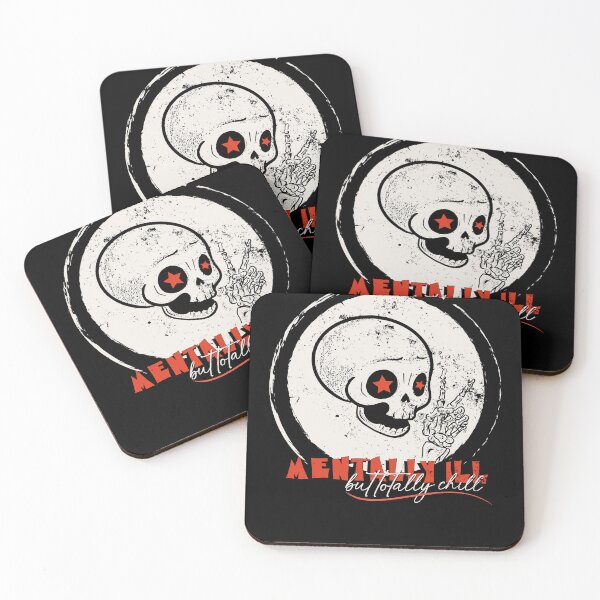 Item preview, Mentally Ill But Totally Chill Skull designed and sold by jeje2112.