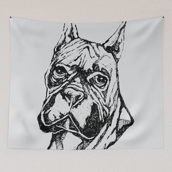 Item preview, Ink illustration of a boxer dog head designed and sold by Bernardo Ramonfaur.