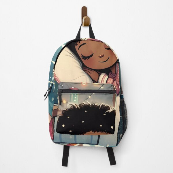 Item preview, Caribbean girl sleeping in a cozy winter setting designed and sold by NolineXpression.