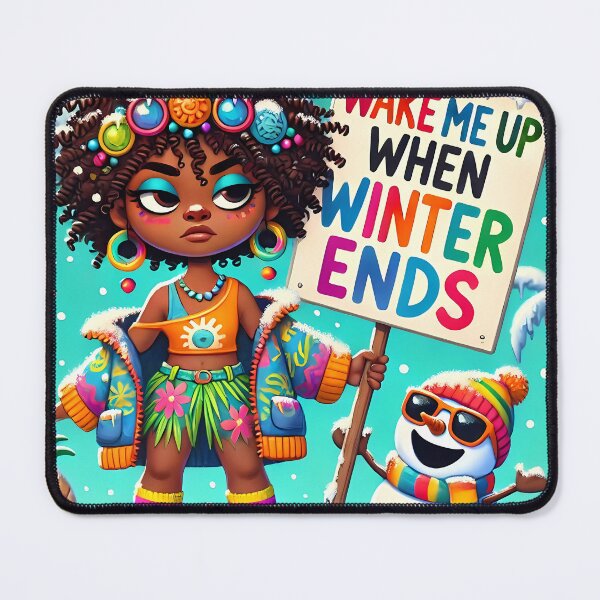 Item preview, Playful caribbean girl waiting for winter to end designed and sold by NolineXpression.