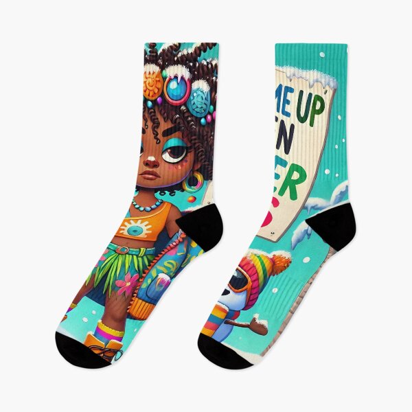 Item preview, Playful caribbean girl waiting for winter to end designed and sold by NolineXpression.