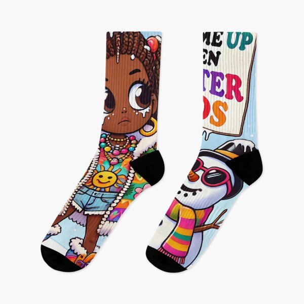 Item preview, Playful caribbean girl awaiting winter's end designed and sold by NolineXpression.