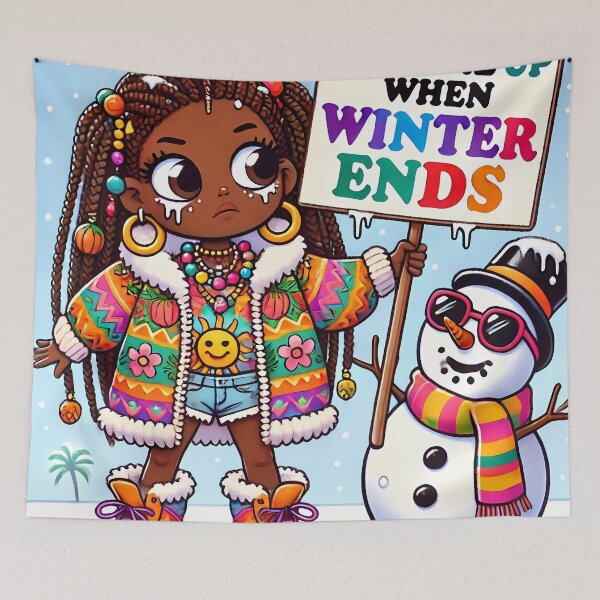Item preview, Playful caribbean girl awaiting winter's end designed and sold by NolineXpression.