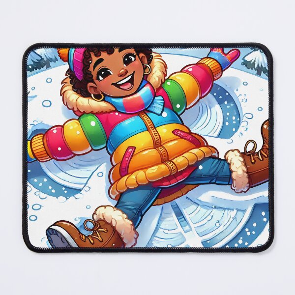 Item preview, Playful caribbean girl making a snow angel designed and sold by NolineXpression.