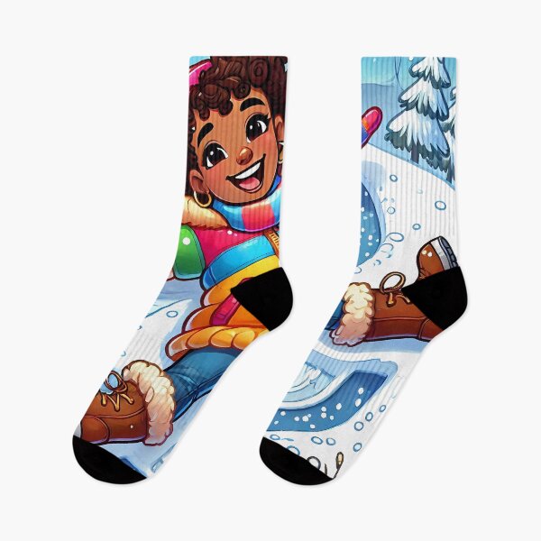 Item preview, Playful caribbean girl making a snow angel designed and sold by NolineXpression.