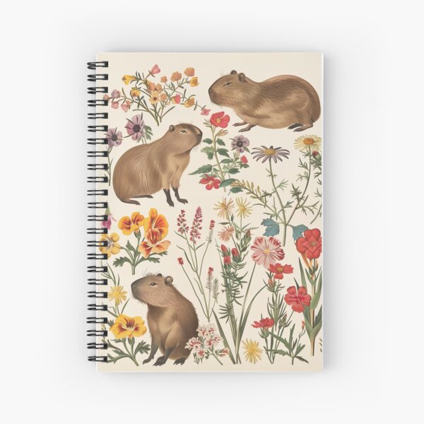 Aperçu de l'œuvre Joli cadeau Capybara à imprimé floral, ne vous inquiétez pas, soyez Capy créée et vendue par TheLovelyWild.