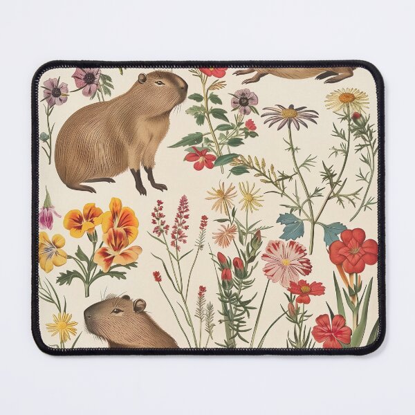 Item preview, Cute Capybara Gift Floral Print, Don't Worry Be Capy designed and sold by TheLovelyWild.