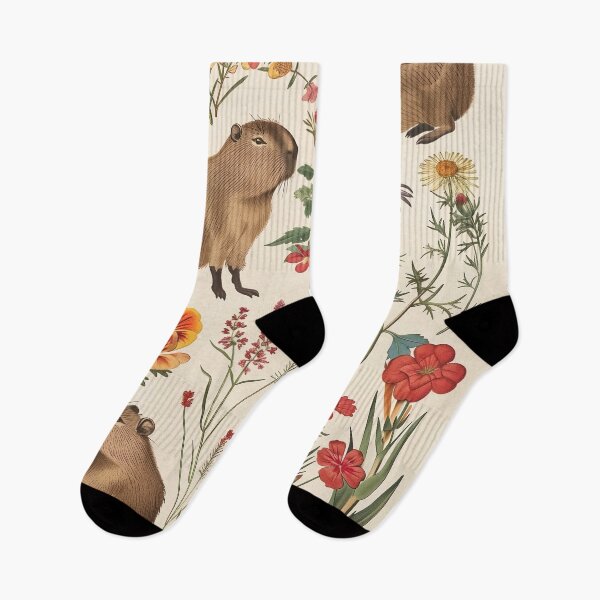 Aperçu de l'œuvre Joli cadeau Capybara à imprimé floral, ne vous inquiétez pas, soyez Capy créée et vendue par TheLovelyWild.