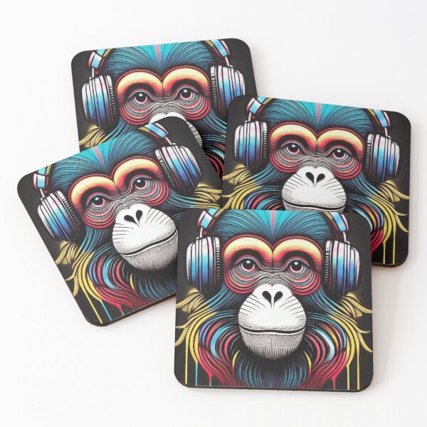 Item preview, graffiti monkey with headphones designed and sold by Boxing Kangaroo Retail Company.