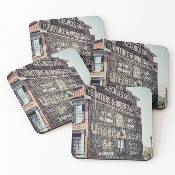 Item preview, Historic Brick Building Art Print - "U Need a Biscuit" Painted Ad designed and sold by FraireDesign.