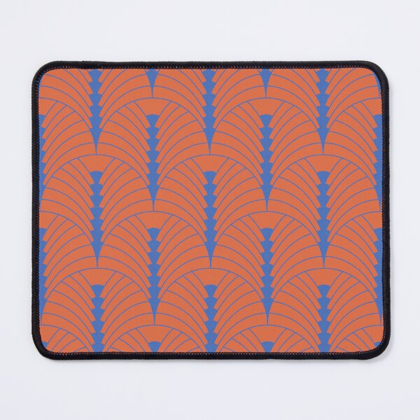 Item preview, Art Deco Pattern 03 - Prussian Blue on Orange designed and sold by elektronen.