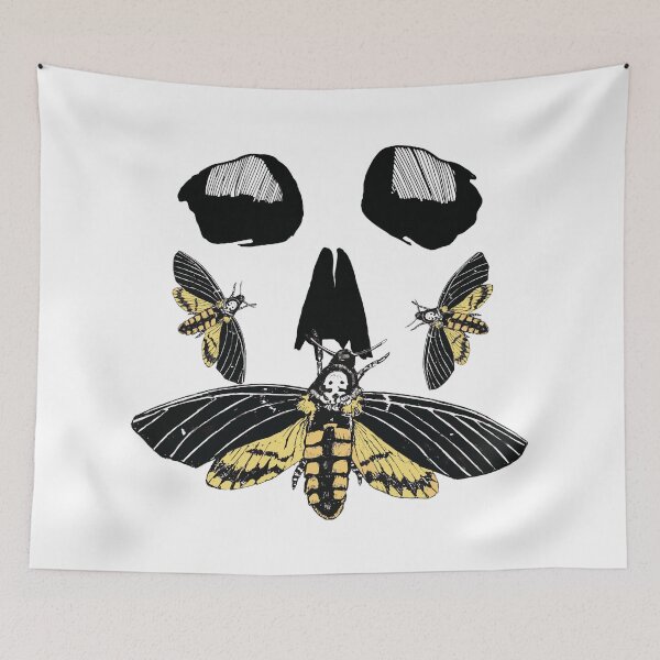 Item preview, Death's-head hawkmoth&skull-pattern -White 2 designed and sold by StudioViArt.