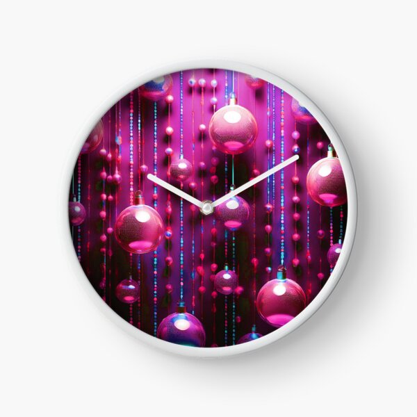 Item preview, Christmas ornaments - shiny Christmas tree baubles/ shades of magenta and rose gold .  designed and sold by My-fake-places.