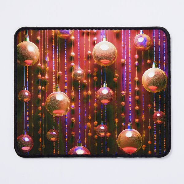 Item preview, Christmas ornaments - shiny Christmas tree baubles/ shades of magenta and orange gold . designed and sold by My-fake-places.