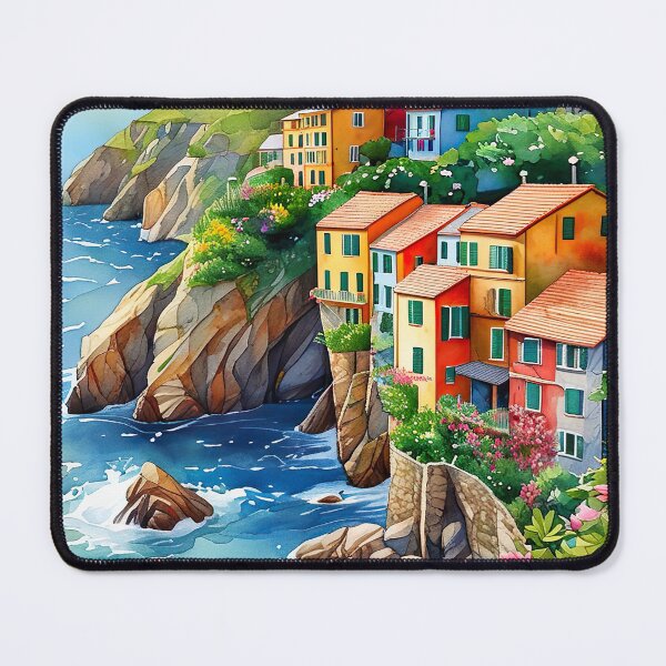 Item preview, Picturesque Watercolor: Cinque Terre Cliffside Beauty Canvas Art designed and sold by ArteeInnovation.