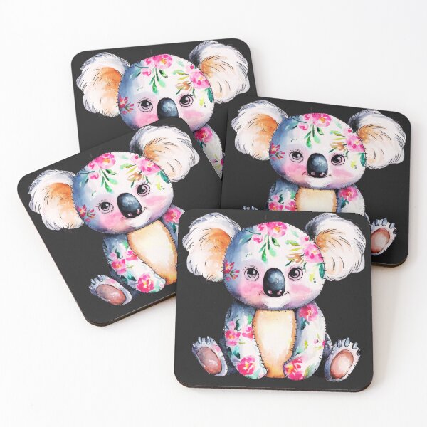 Item preview, very cute floral printed sitting baby koala bear designed and sold by aipaint.