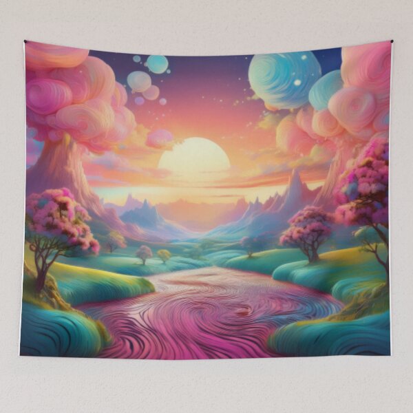 Item preview, Vibrant Fantasy Landscape with Pastel Sky designed and sold by RaiyaTees.