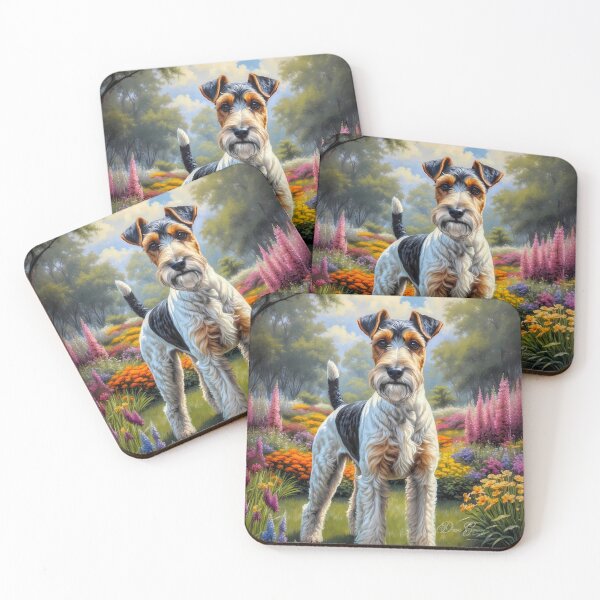 Item preview, Yogi Wire Hair Fox Terrier Dog Portrait Painting designed and sold by Heart and Soul Studio.