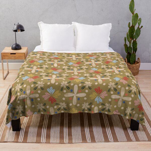 Item preview, Retro Floral X Tile - Mustard Yellow  designed and sold by marialindemann.