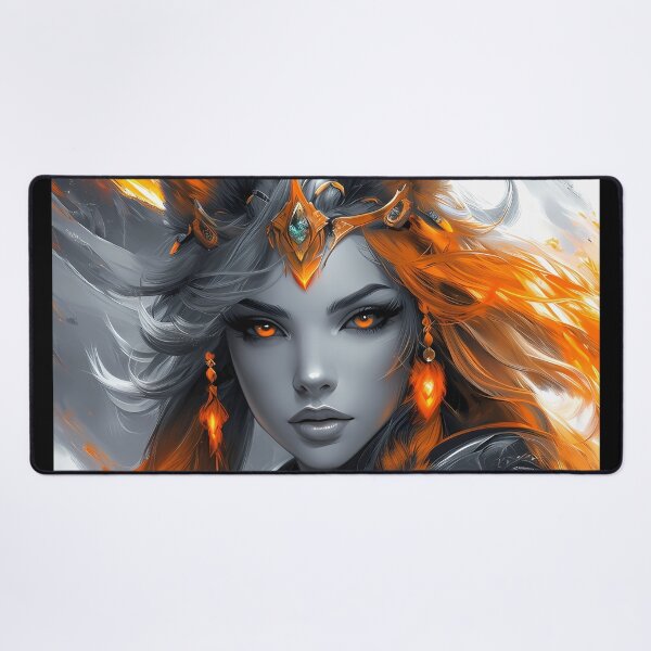 Item preview, Fiery Lyran Warrior Goddess - Futuristic Fantasy Catwomen Portrait designed and sold by MystiqSlav.