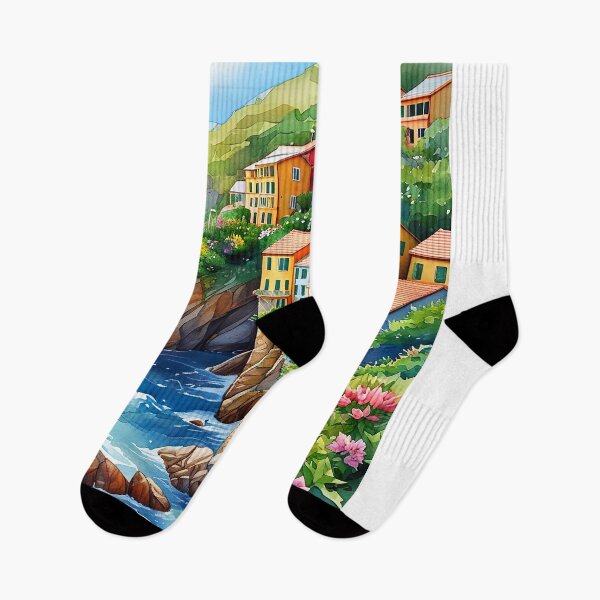 Item preview, Vibrant Watercolor: Cinque Terre Mediterranean Escape Canvas Art designed and sold by ArteeInnovation.