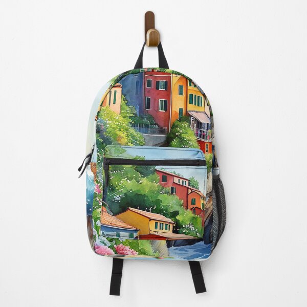Item preview, Timeless Watercolor: Cinque Terre Cliffside Serenity Art Print designed and sold by ArteeInnovation.