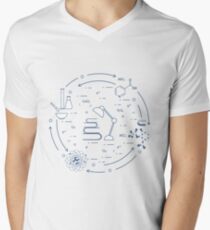Wissenschaftliche, Bildungselemente. T-Shirt mit V-Ausschnitt