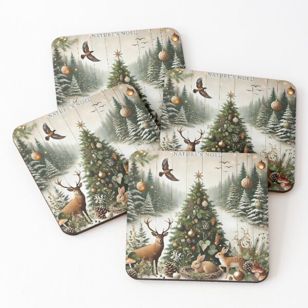 Item preview, Rustic Woodland Christmas Scene with Animals designed and sold by Koalangel.