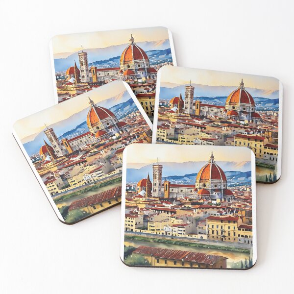 Item preview, Elegant Watercolor: Florence Duomo and Sunset Reflections designed and sold by ArteeInnovation.