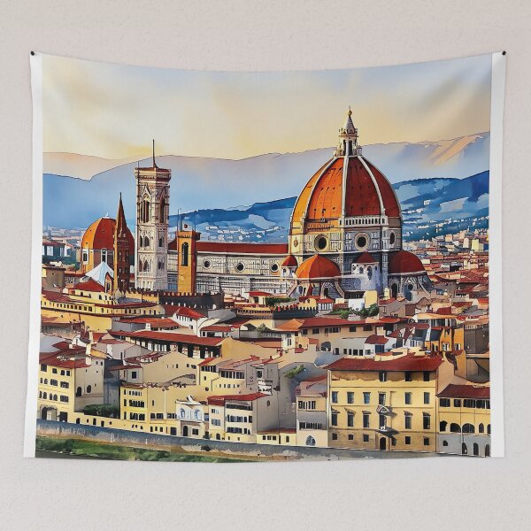Item preview, Elegant Watercolor: Florence Duomo and Sunset Reflections designed and sold by ArteeInnovation.