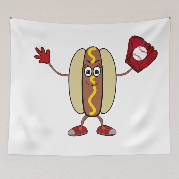 Item preview, Funny Hot Dog Baseball Player designed and sold by Sartoris Art.