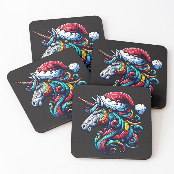 Item preview, Colorful Unicorn Santa Hat designed and sold by AwesomeBeyondLimits.