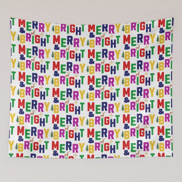 Item preview, Merry and Bright Snowman Reindeer Pine Tree designed and sold by MirucaDesign.