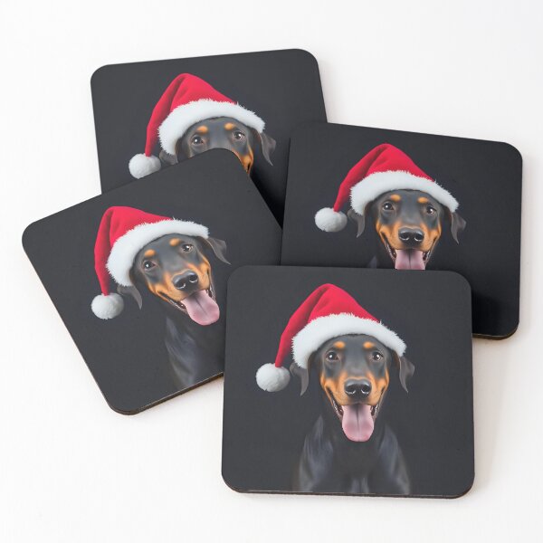 Item preview, Merry Christmas Dobermann with Santa hat  designed and sold by Kaleddis.