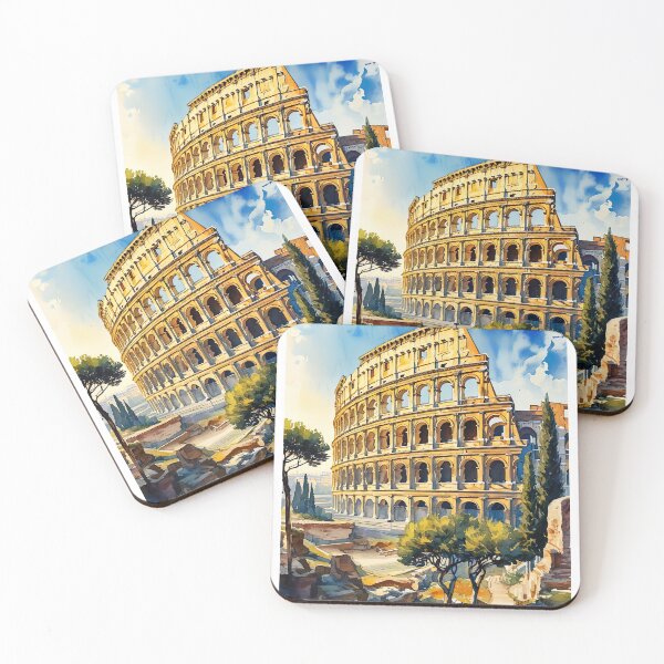 Item preview, Majestic Watercolor: Rome’s Colosseum in Golden Sunlight designed and sold by ArteeInnovation.